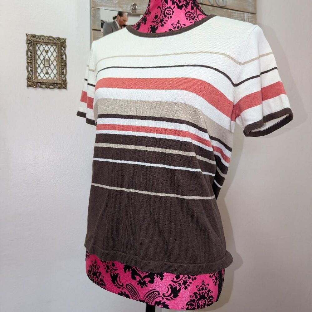 Vintage pink and brown striped shirt